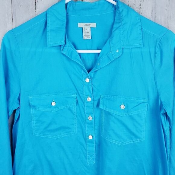 J.Crew Button Pullover Top Blue Size O XS - Picture 4 of 7